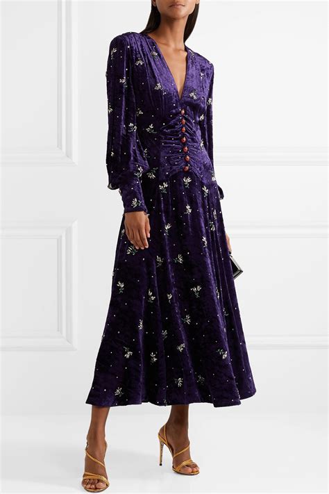 gucci purple velvet dress|net a porter Gucci dresses.